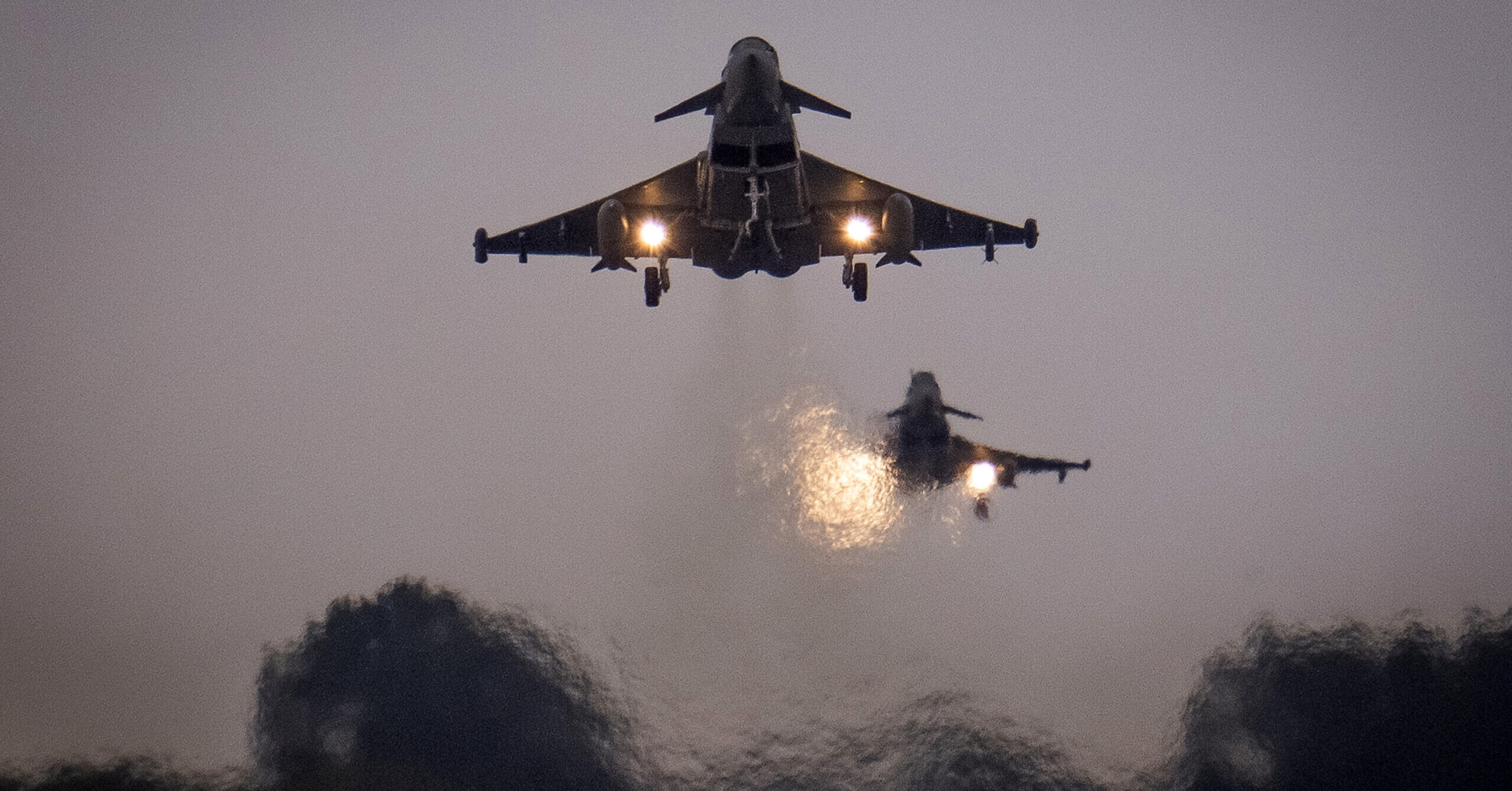 Royal Air Force Typhoon jets take flight. Credit: Getty