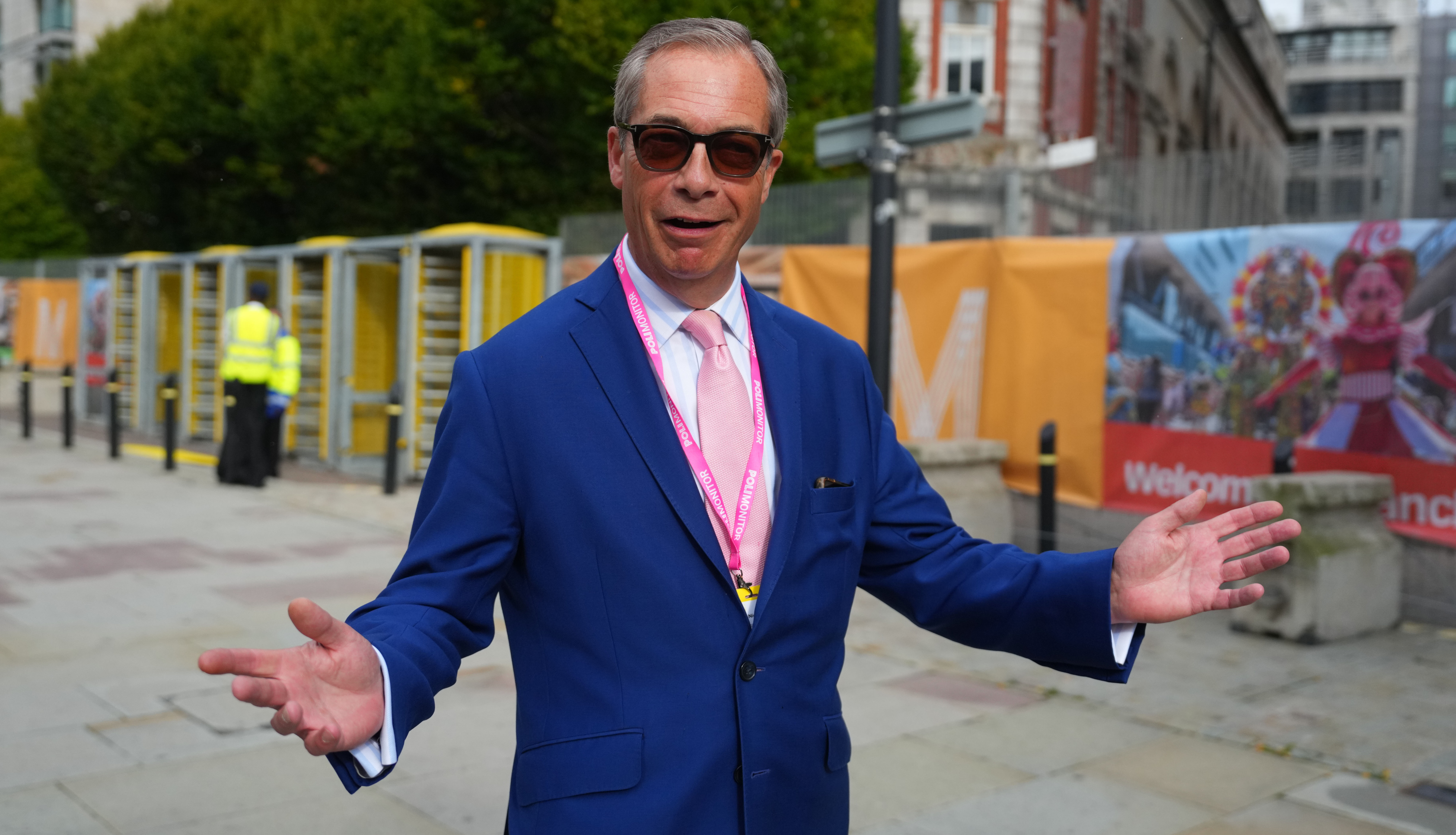 Nigel Farage rocks up at Tory Conference this week. Credit: Getty
