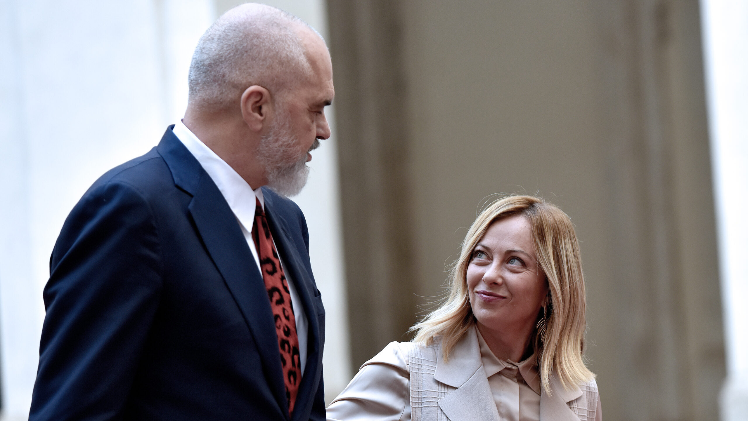 Giorgia Meloni meets Albanian Prime Minister Edi Rama this week. Credit: Getty