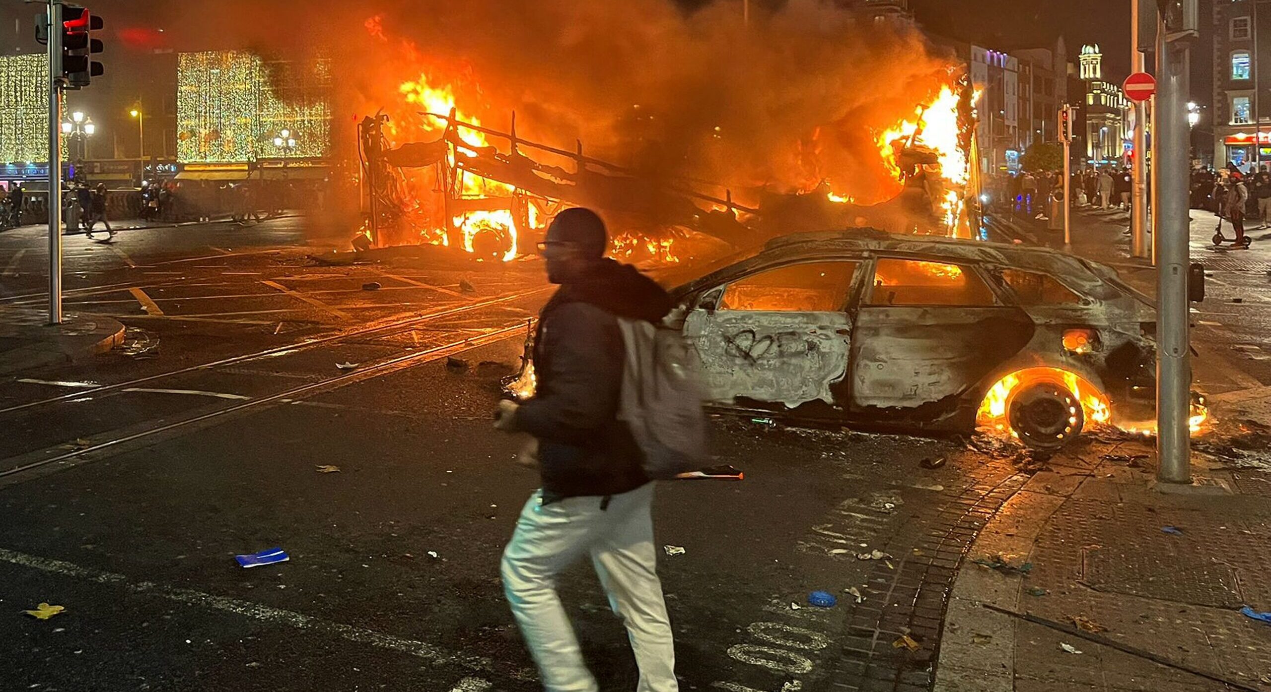 The scene in Dublin on Thursday night. Credit: Getty