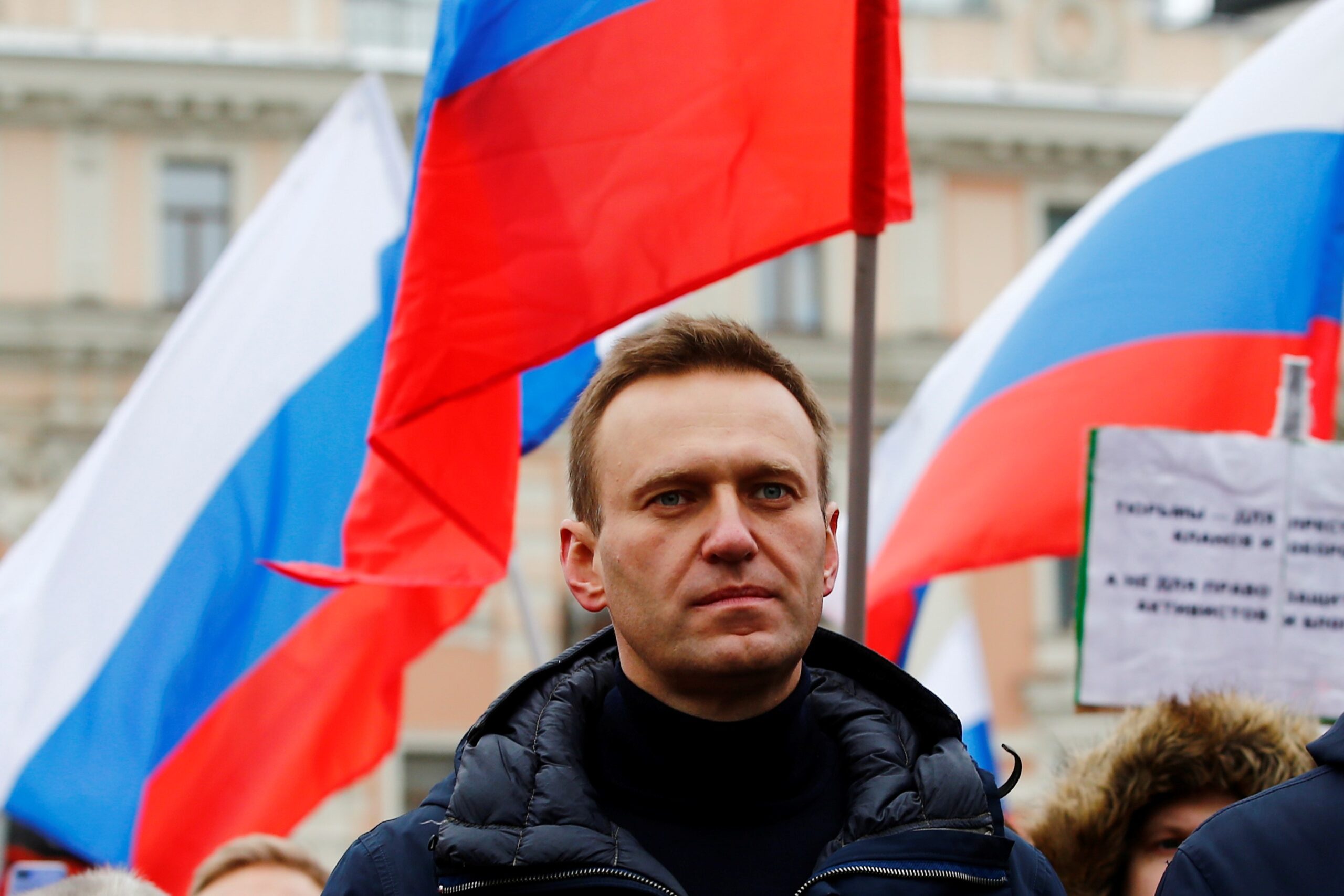 Alexei Navalny takes part in a march in Moscow in 2019. Credit: Getty