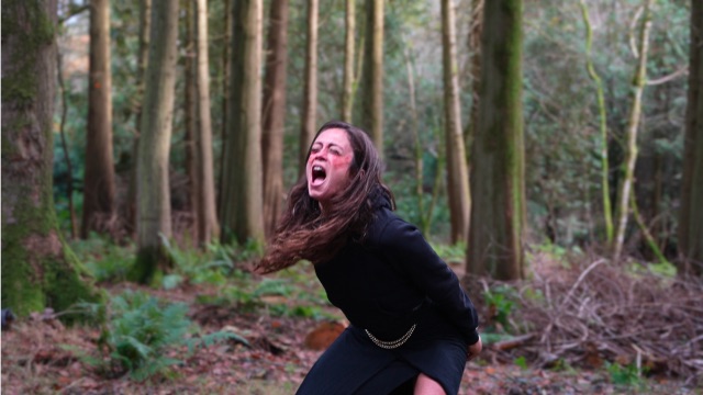 A woman featured in a promotional video for Mia Banducci's rage rituals