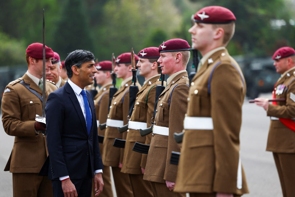 Rishi Sunak visits a barracks in North Yorkshire this month. Credit: Getty
