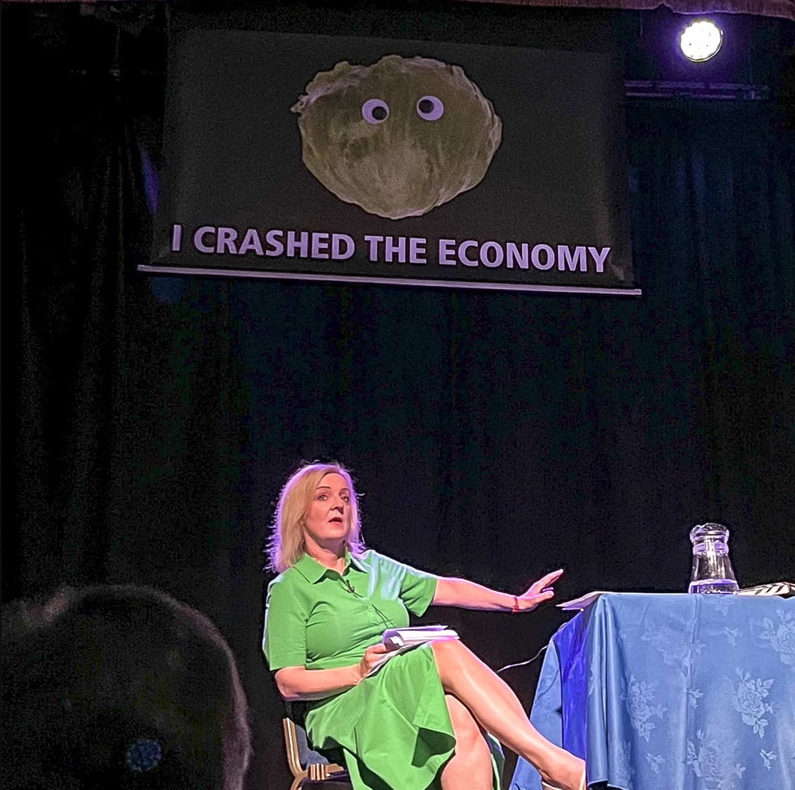 Liz Truss was the victim of a prank at an event this week. Credit: Led By Donkeys/X