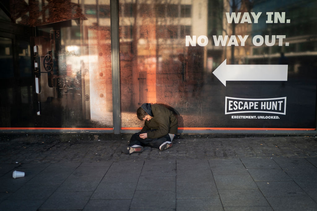A homeless man on the streets of Birmingham. Credit: Getty