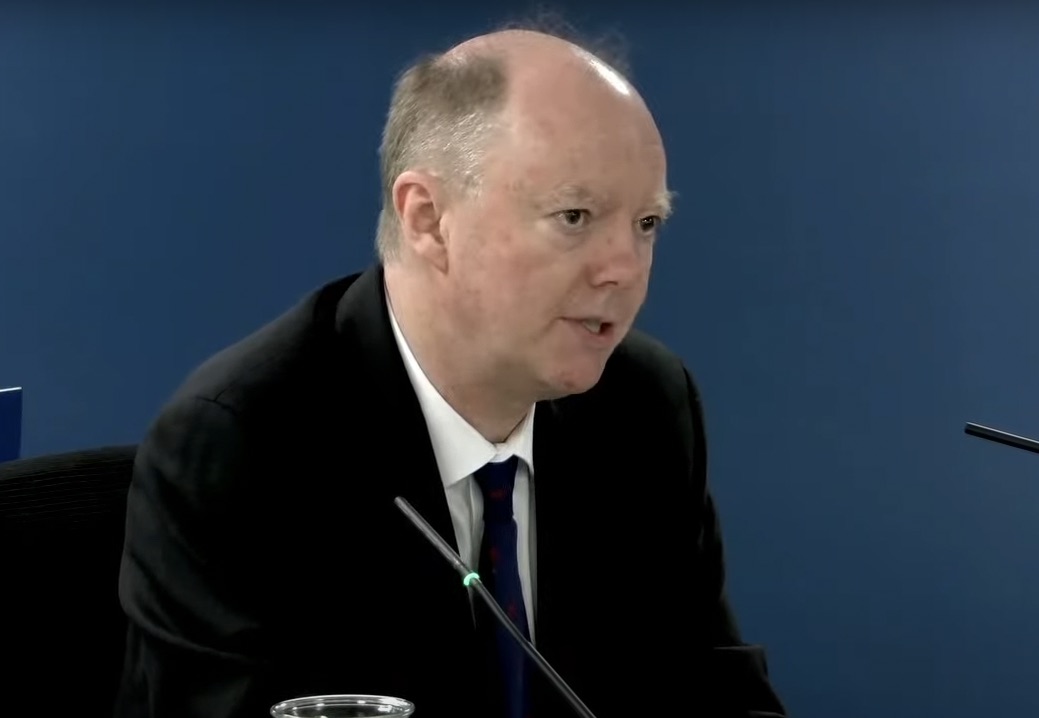 Chris Whitty gives evidence at the Covid inquiry today