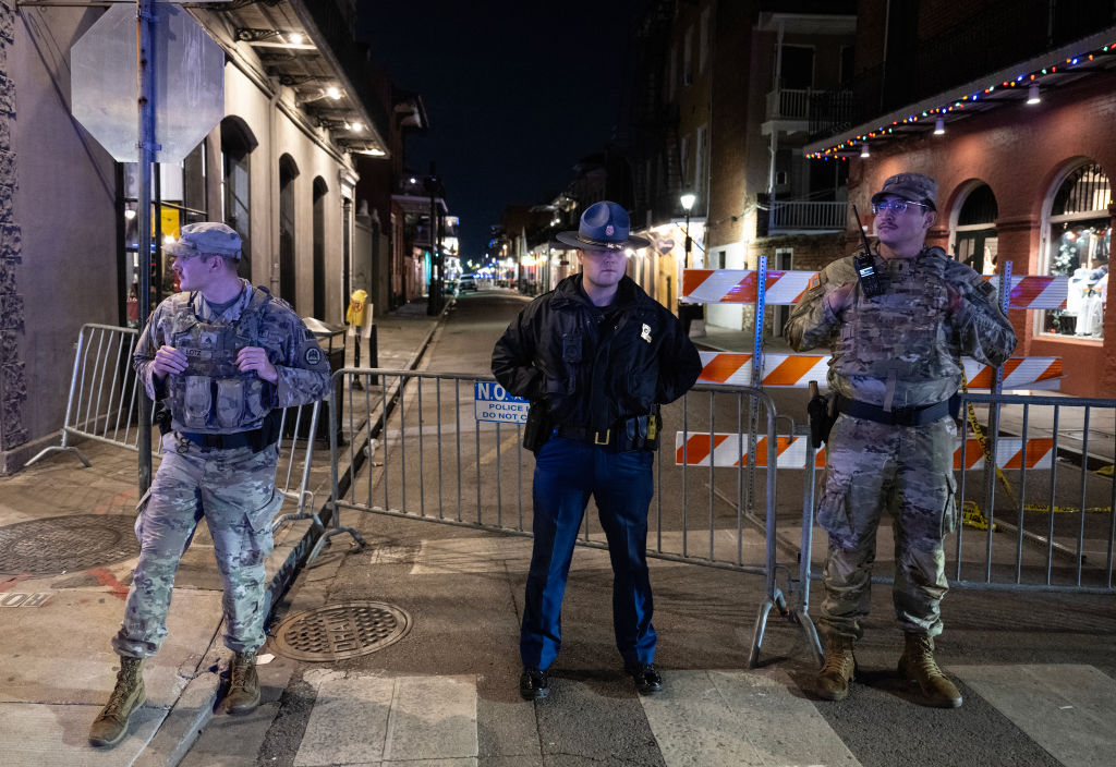 The area surrounding Bourbon Street is blocked off following the New Orleans attack. Credit: Getty
