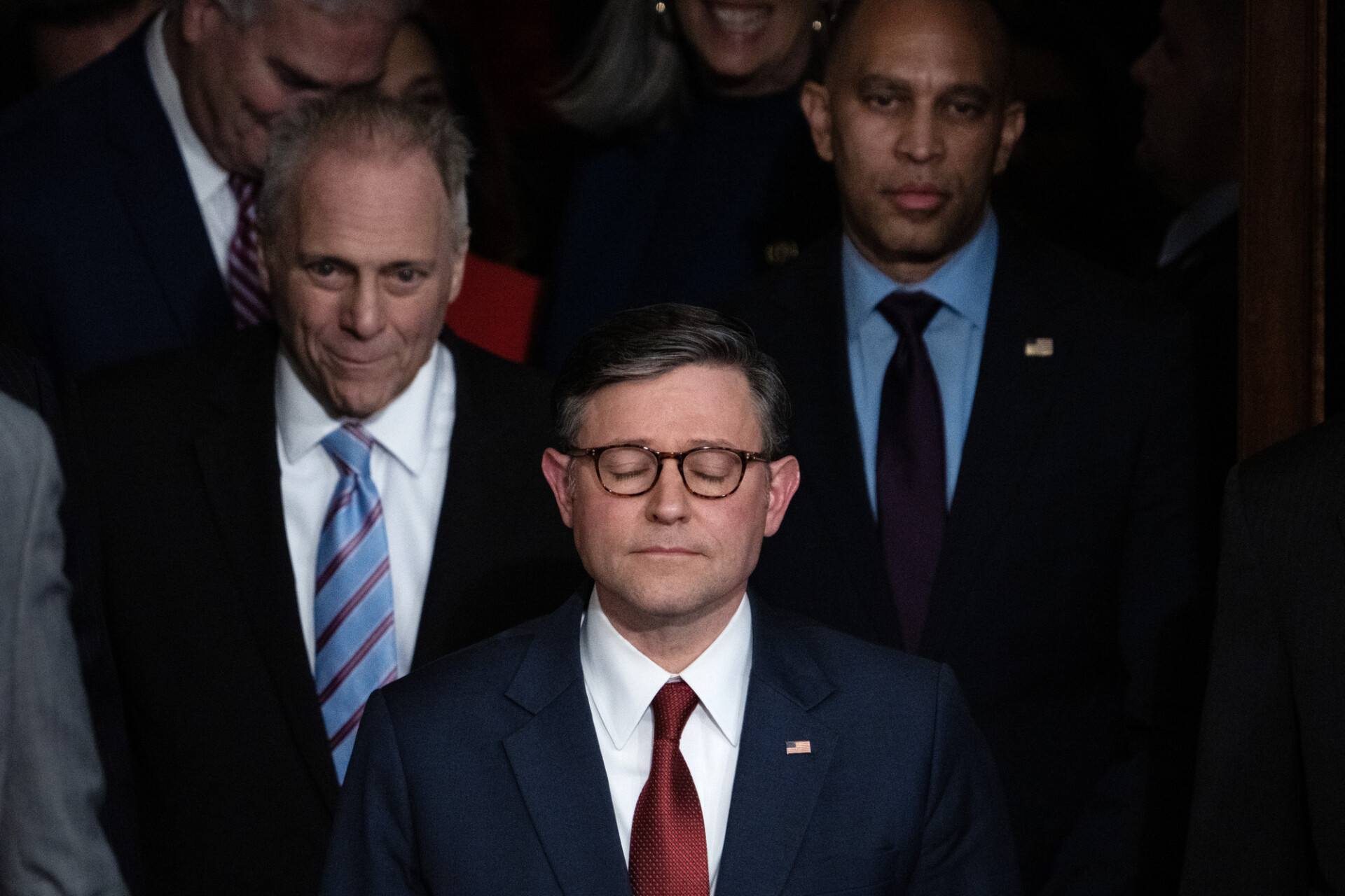 Mike Johnson narrowly survived the House speaker vote. Credit: Getty