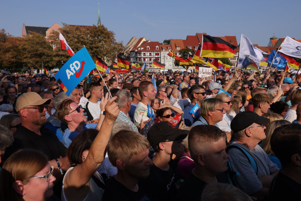 AfD supporters in eastern Germany last year. Credit: Getty