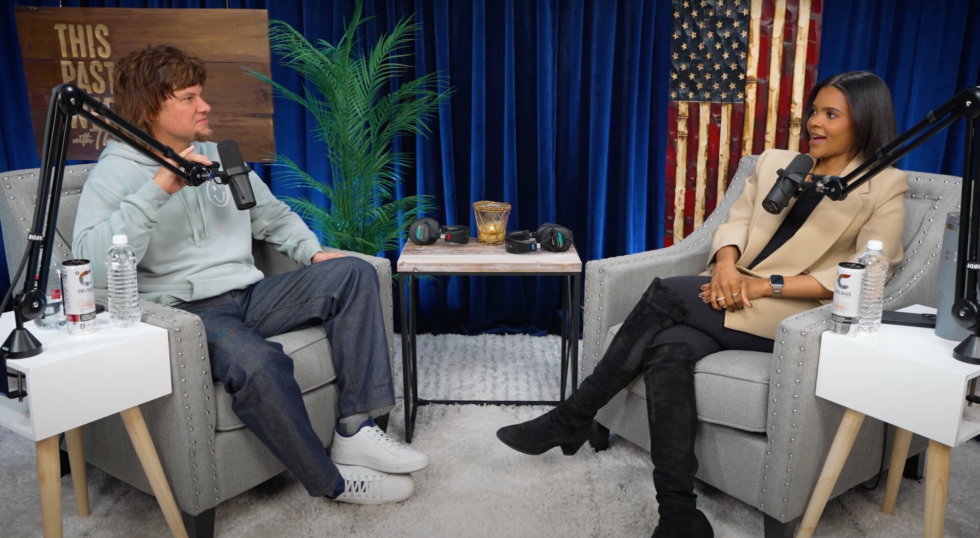 Podcaster Theo Von speaks to Candace Owens last week. Credit: Theo Von/YouTube