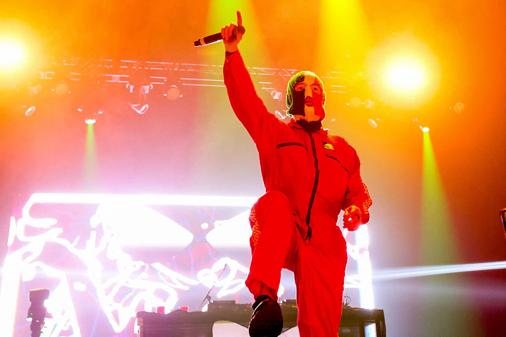 Kneecap's DJ Provai performs at Coachella this month. Credit: Getty