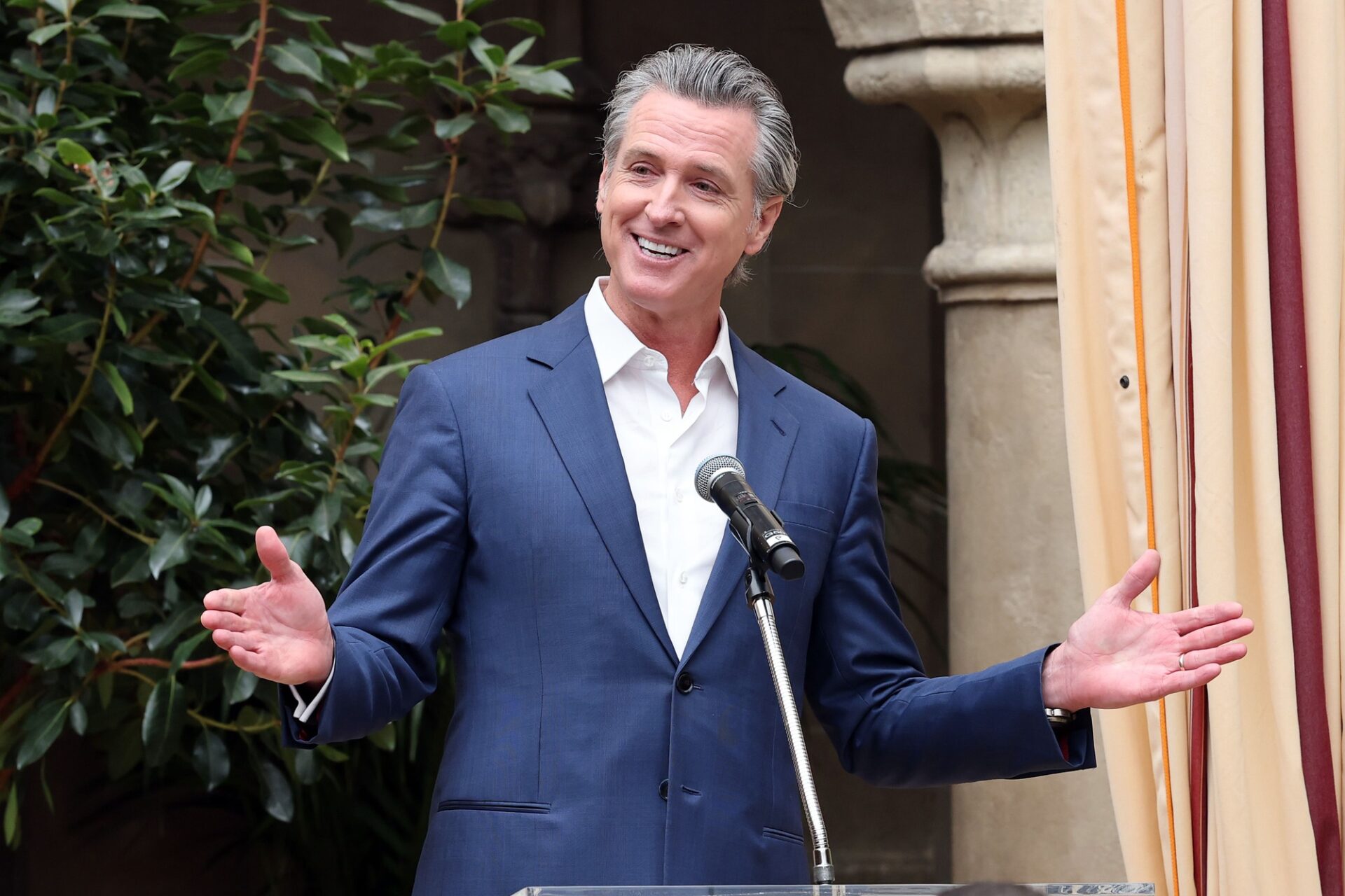 Gavin Newsom is breaking with his party's Left flank. Credit: Getty