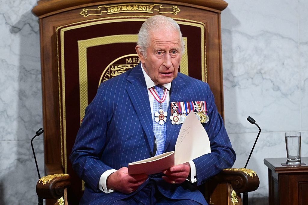 His Majesty addresses the Senate of Canada on Tuesday. Credit: Getty