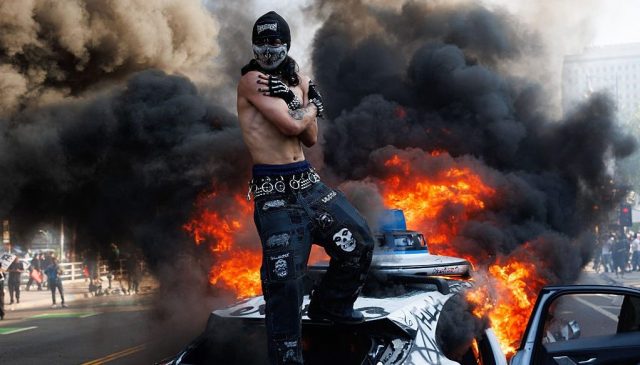 LA didn't need the National Guard. Blake Fagan/AFP/Getty Images