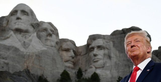 The President marked Independence Day in front of Mount Rushmore in 2020. Photo by SAUL LOEB/AFP via Getty Images