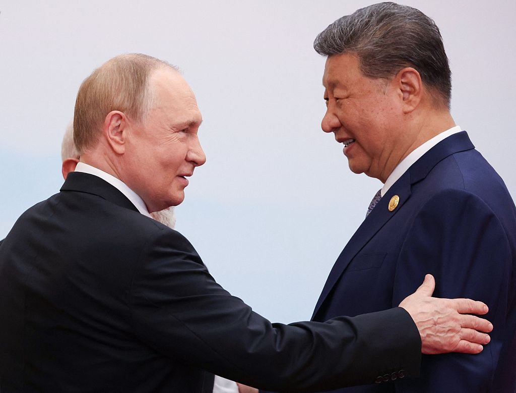 The Russian and Chinese leaders met earlier today in Tianjin. Credit: Getty