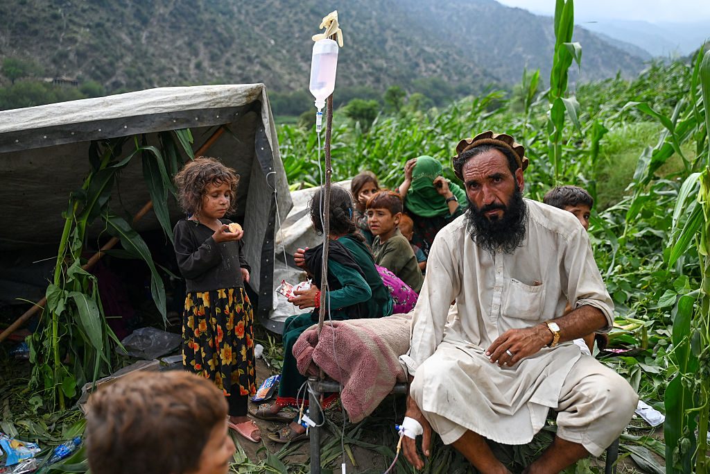 Injured Afghans in the aftermath of an earthquake this week. Credit: Getty