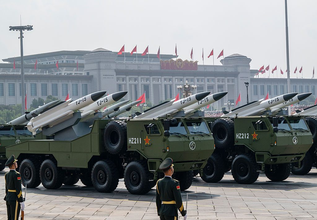 Last week's parade was a display of Beijing's military strength. Credit: Getty