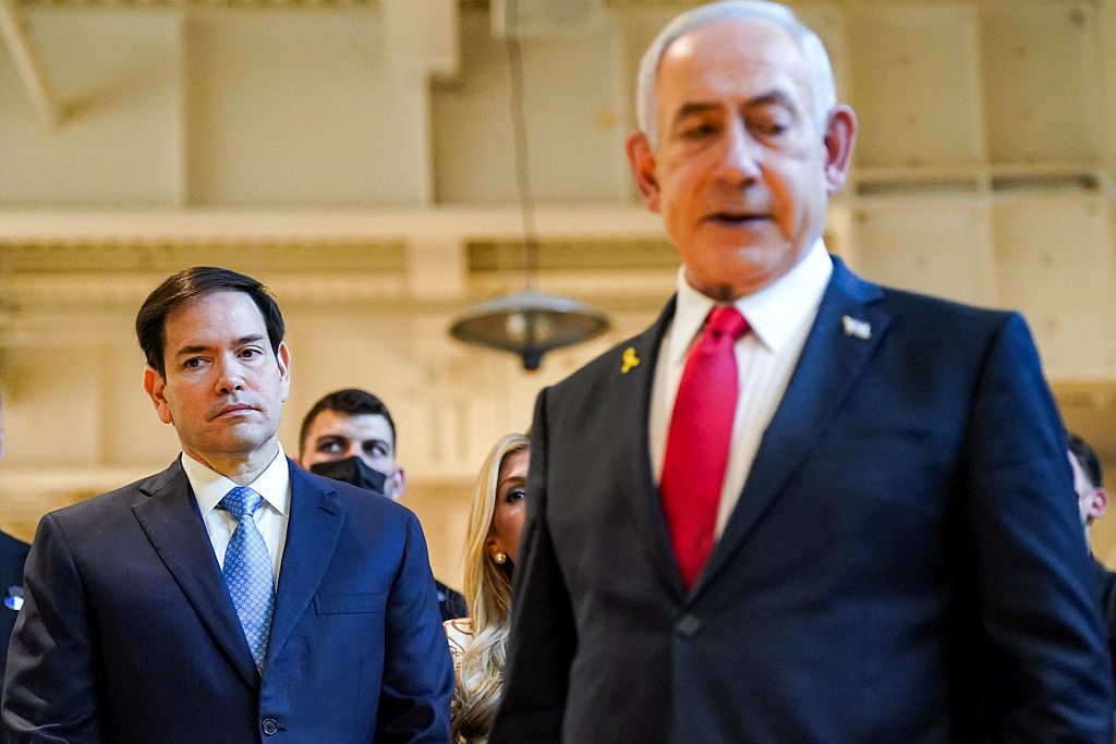 Rubio meets with Netanyahu in Jerusalem on Sunday. Credit: Getty