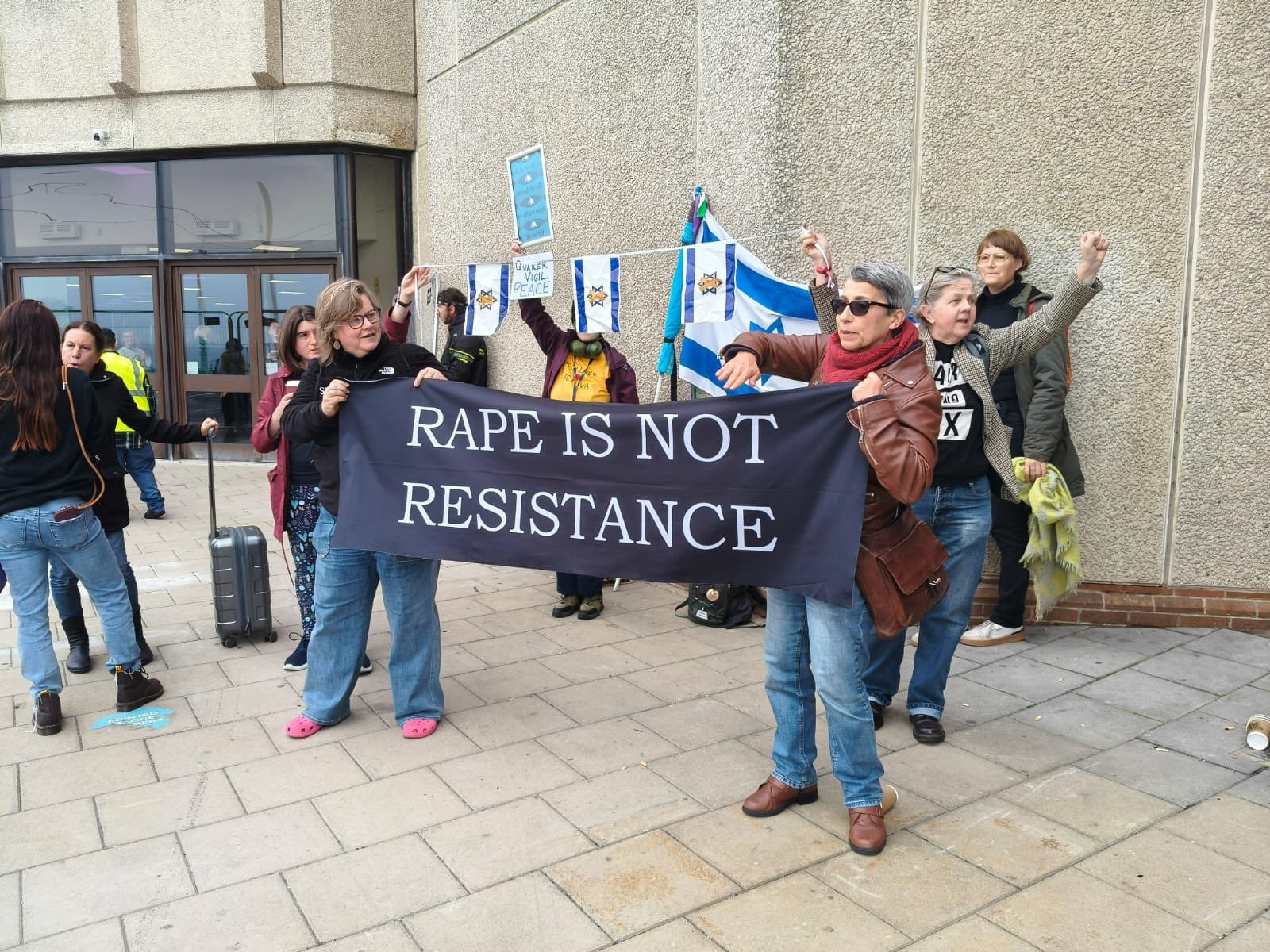 Attendees outside the FiLia conference yesterday morning. Credit: Freya Vanadiss/X