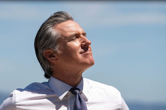 Newsom is a media star who likes a fight. Credit: Getty