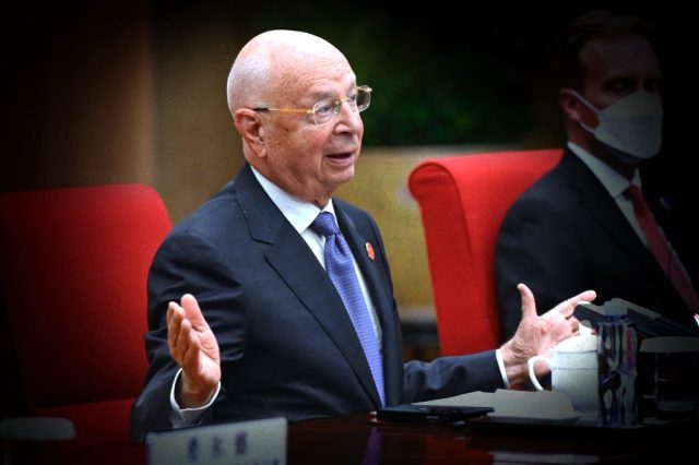 Klaus Schwab, founder of the WEF, has retreated to his shed. Photo by WANG Zhao - Pool/Getty Images