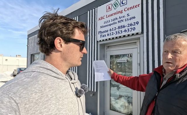 Nick Shirley investigates a daycare in Minneapolis. Credit: Getty