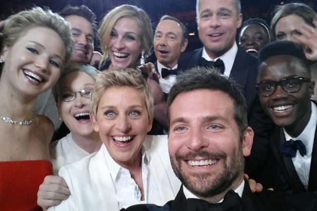 'These people in the moviemaking business really like it when a movie says that moviemaking and related things are important and redemptive' (Ellen DeGeneres/Twitter/Getty)