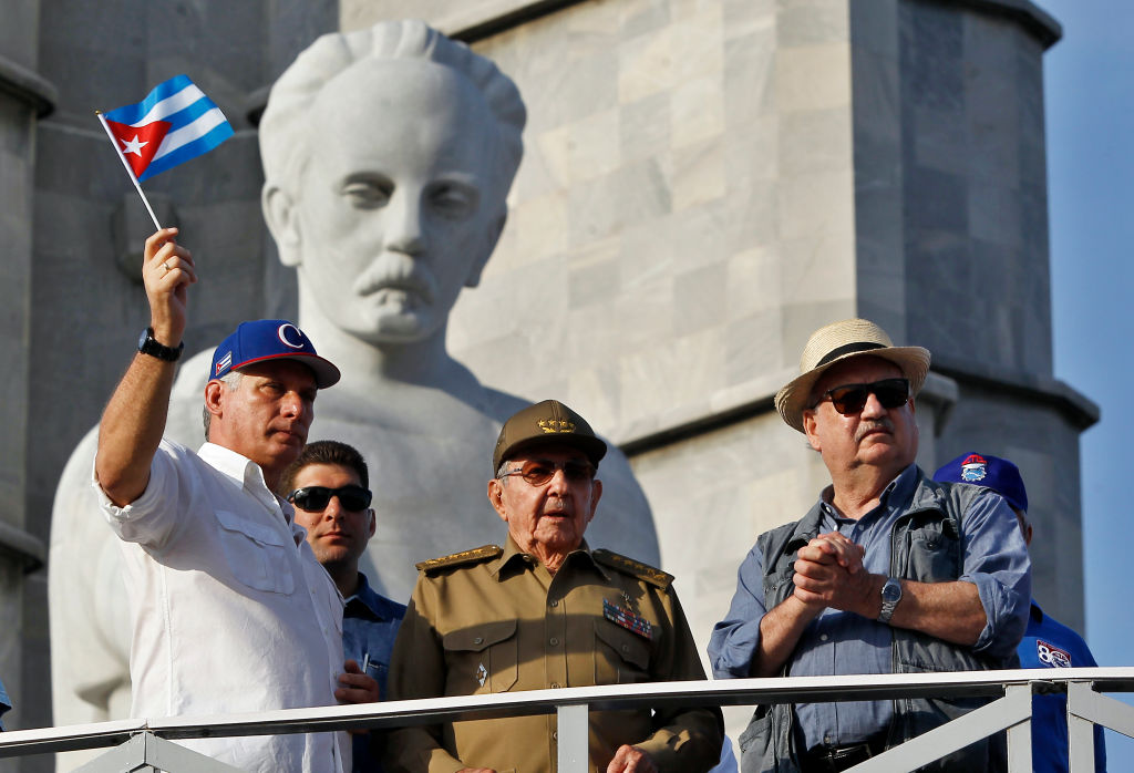 Former Cuban leader Raúl Castro (middle) has been charged with murdering four Americans. Credit: Getty