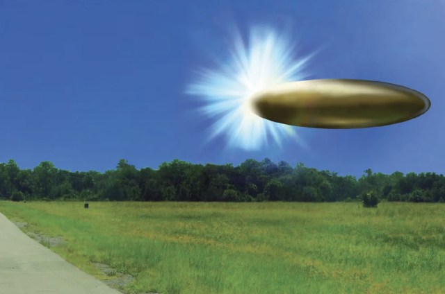 Site photo of UFO sighting with FBI graphic overlayed. Credit: US Department of War.