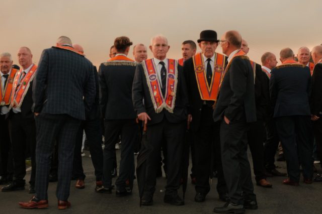 The Orangemen assemble at Drumcree (Credit: Aris Roussinos)