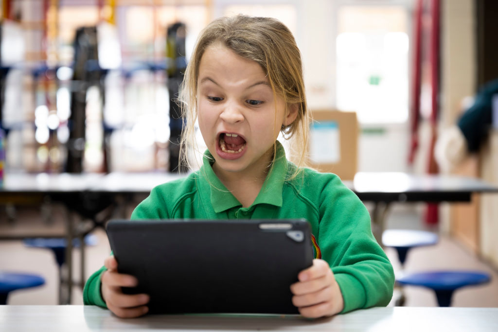‘Britain’s children are having their attention spans decimated by an education delivered in 10-second bursts of bite-sized graphics.’ Credit: Getty